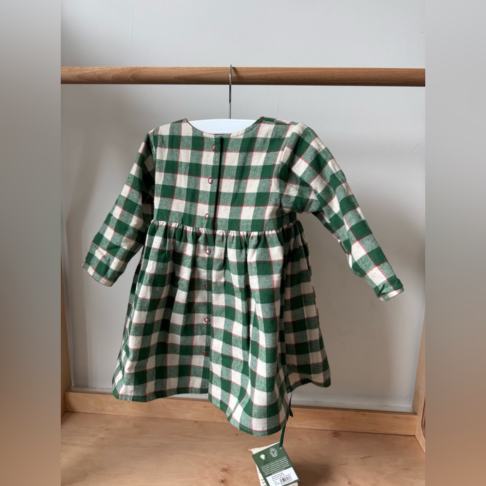 Little Green Radicals Reversible Check Dress Red